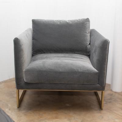 Thayer Coggin Mil Baughman T-Back Velvet Chair 