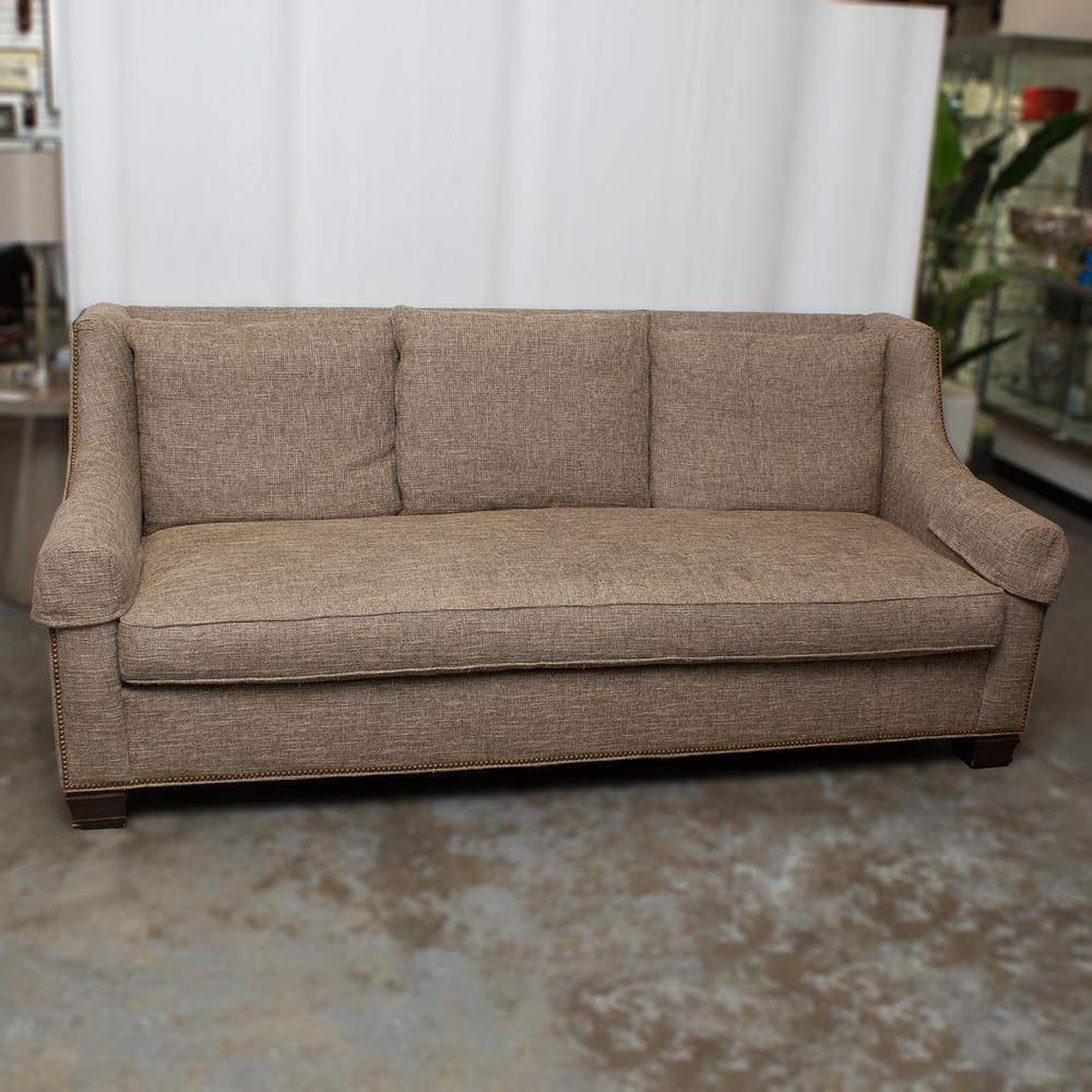 Hickory Chair Furniture Co.Tan 88 Nailhead Sofa