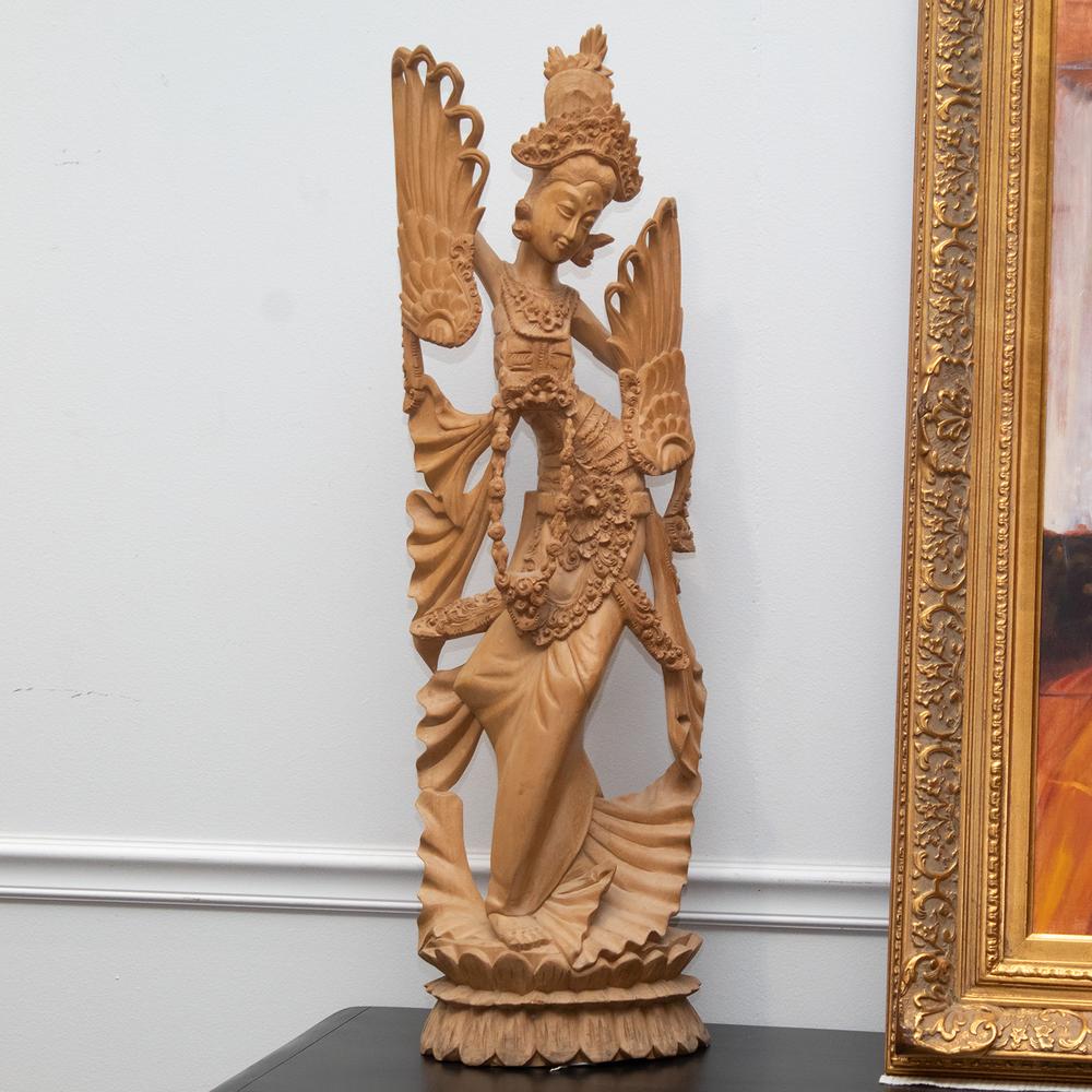 Carved Wood Balinese Statue