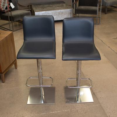Pair of Leather Bar Stools