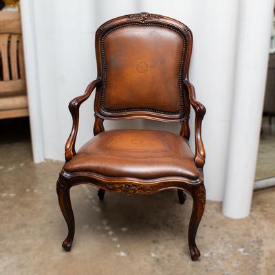 Leather Brown Medallion Chair 