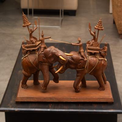 Thai Elephant Battle Sculpture 