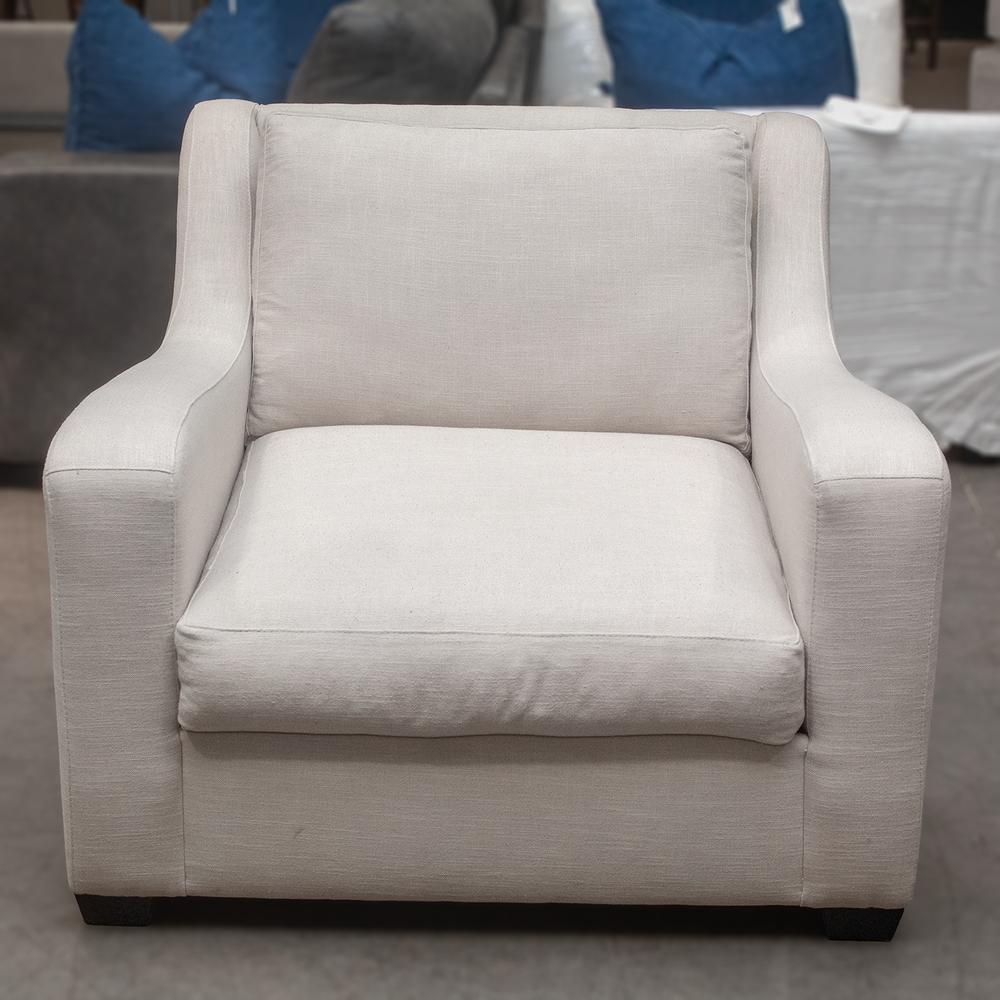 Off White Fabric Armchair