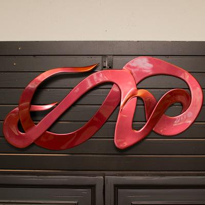 Signed Wavy Metal Sculpture