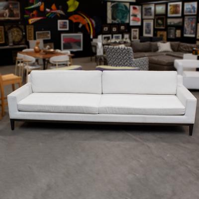 Restoration Hardware White Italia Track Arm Sofa 