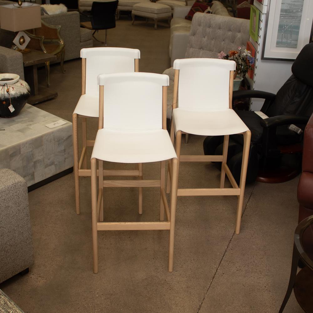 Set Of Three Cb2 Burano Stools
