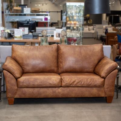 Creative Leather Cognac Leather Loveseat 