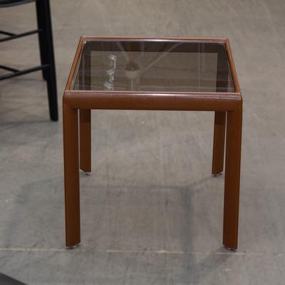 Mid-Century Smoked Glass End Table