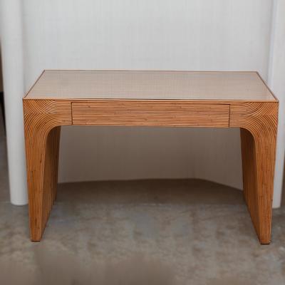 CB2 Brown Bayo Rattan Desk 