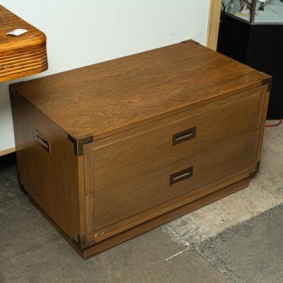 MCM Vintage Brown Wooden Two-Drawer Trunk