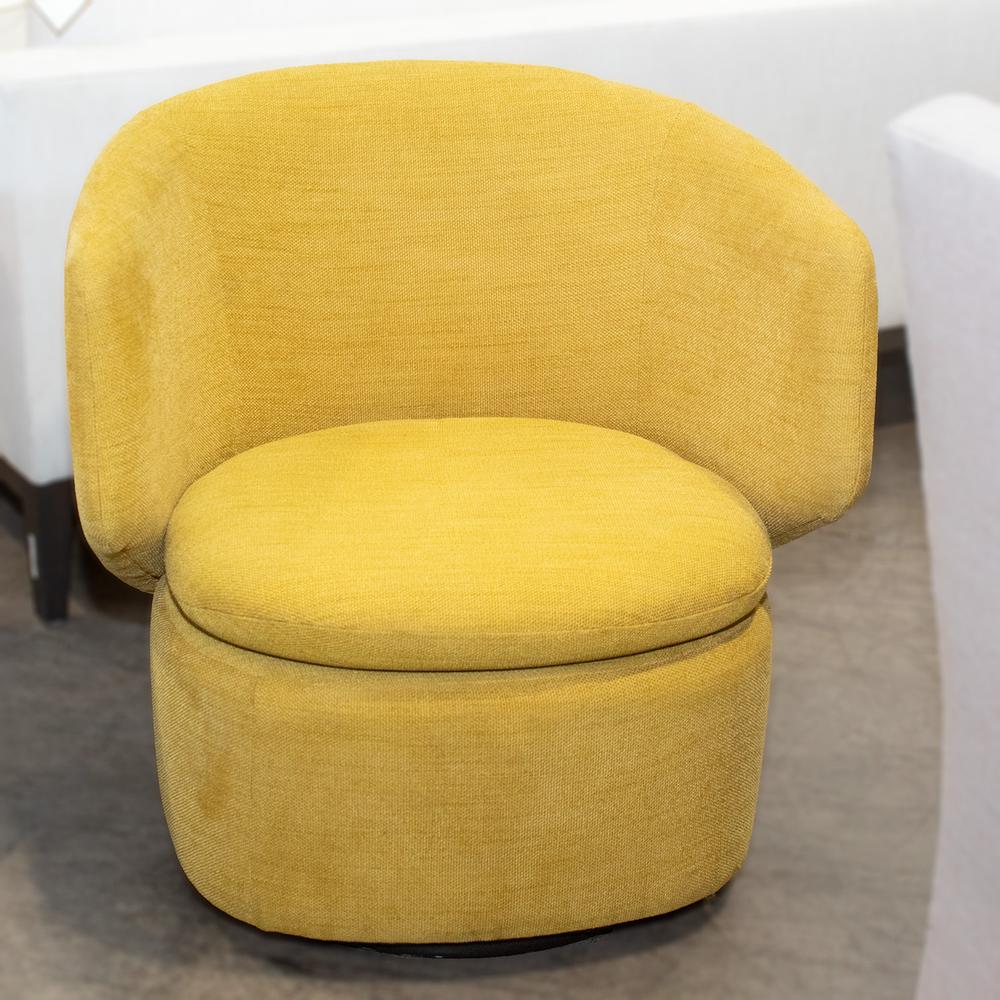 West Elm Yellow Crescent Swivel Chair