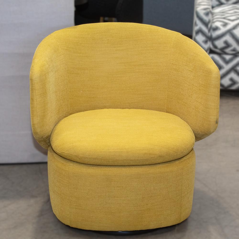 West Elm Yellow Crescent Swivel Chair