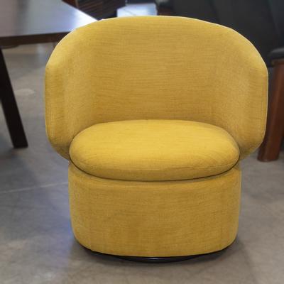 West Elm Yellow Crescent Swivel Chair