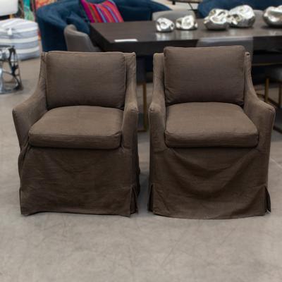 Four hands Pair Monette Slipcover Dining Chairs 