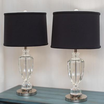 Pair Crystal Lamps 