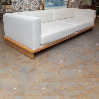 CB2 White Tablon Snow Sofa 