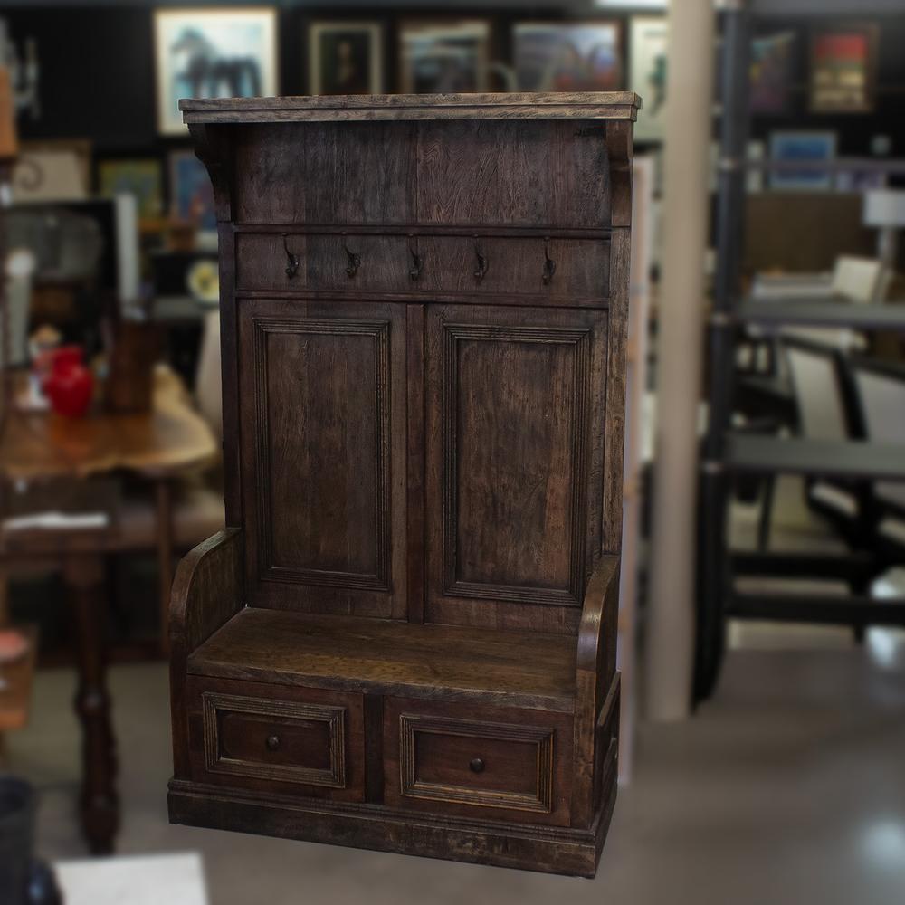 Potato Barn 2 Drawer Wood Hall Tree