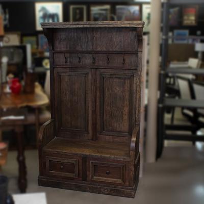 Potato Barn 2 Drawer Wood Hall Tree 