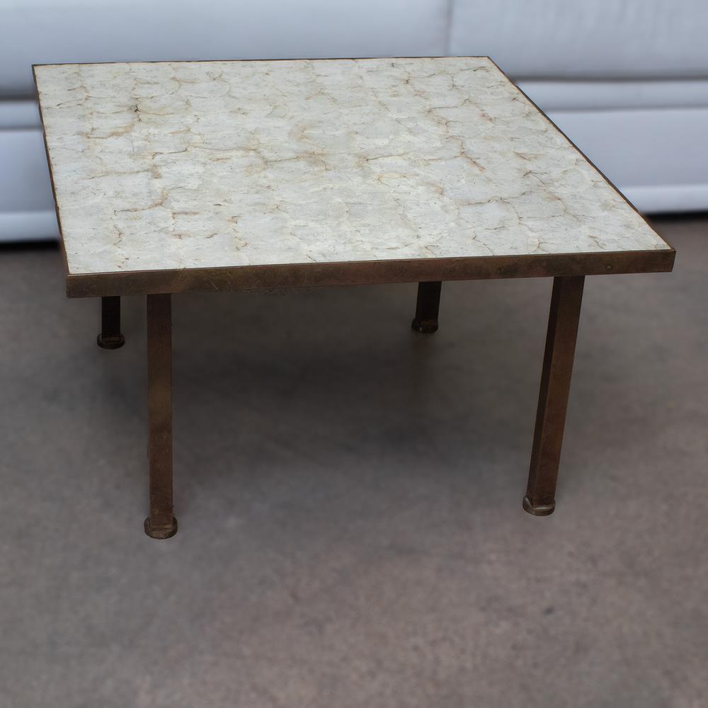 Vintage Mcm Capiz Shell Side Table
