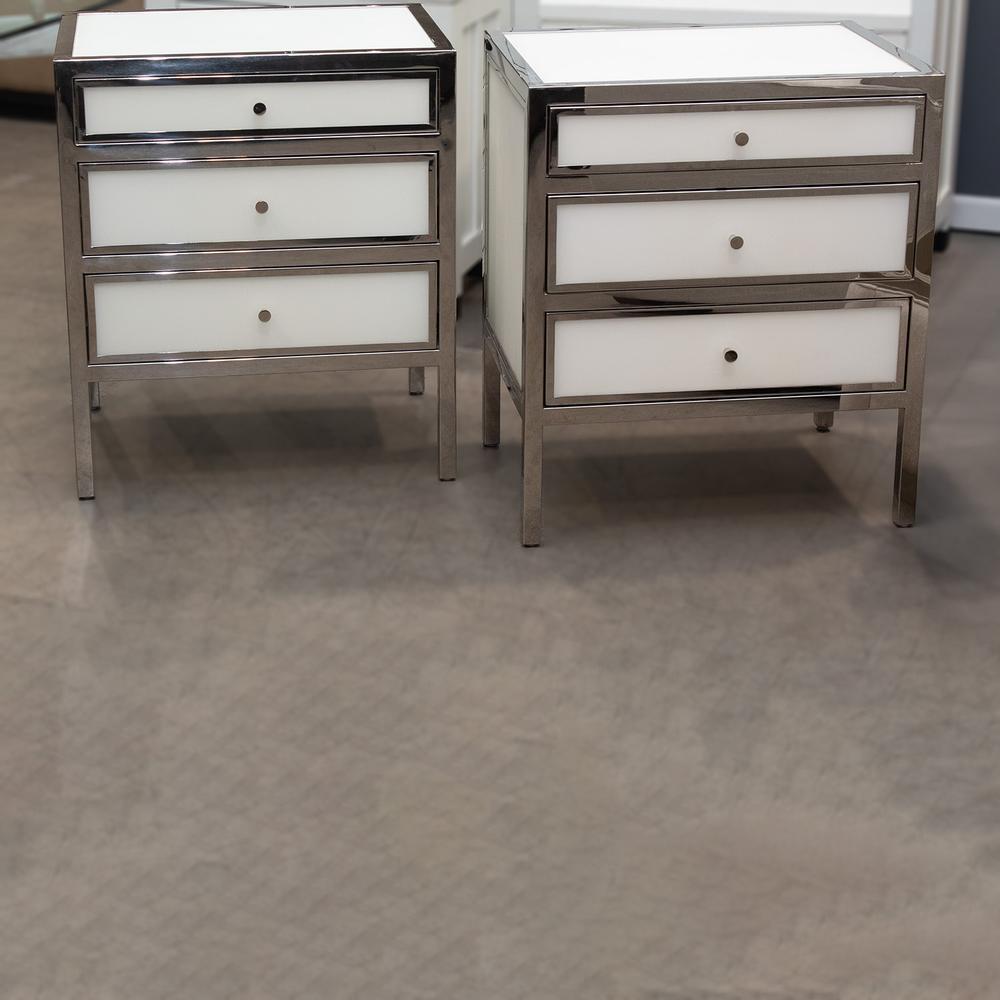 Bernhardt Pair Blanca 3 Drawer Nightstands