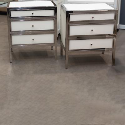 Bernhardt Pair Blanca 3 Drawer Nightstands 