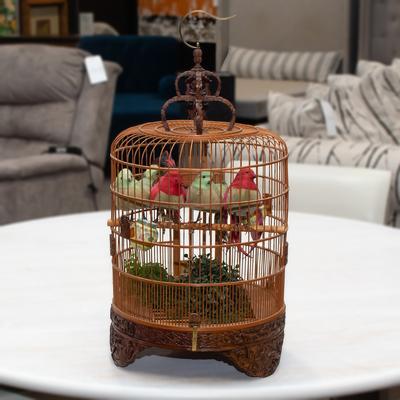 Vintage Carved Bird Cage 