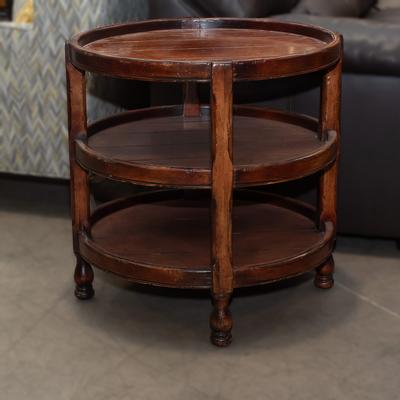 3-Tier Round Wood Accent Table 