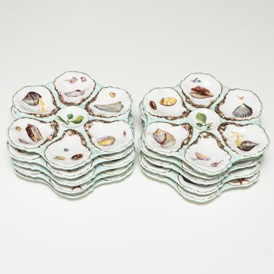 Set of 10 H.C. Haviland Oyster Plates