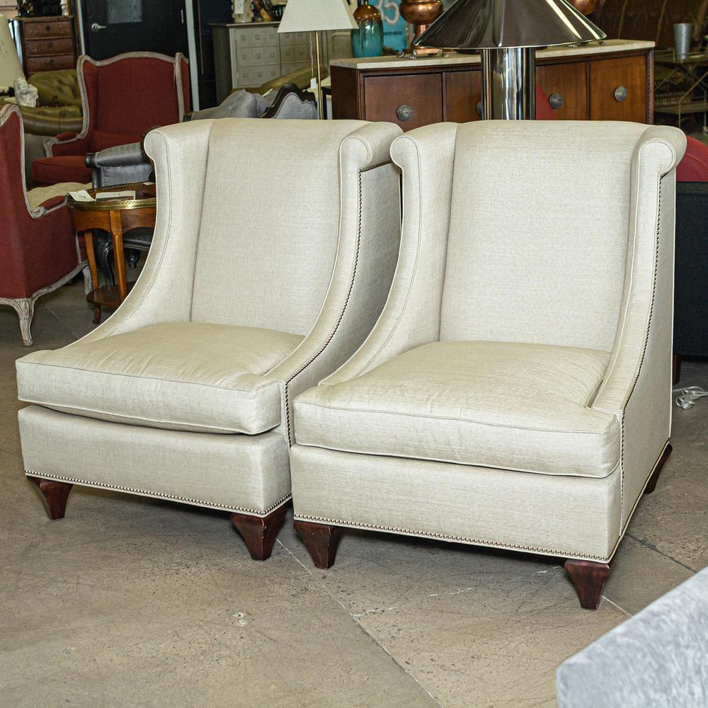 Pair Of Design House Nailhead Wingback Chairs