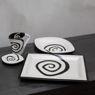 Vintage Handpainted Spiral Dish Set 
