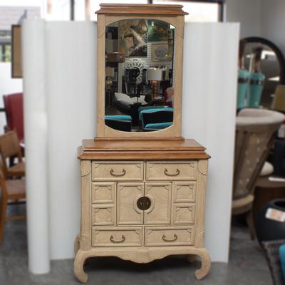 Drexel Cream Heritage Table with Mirror 