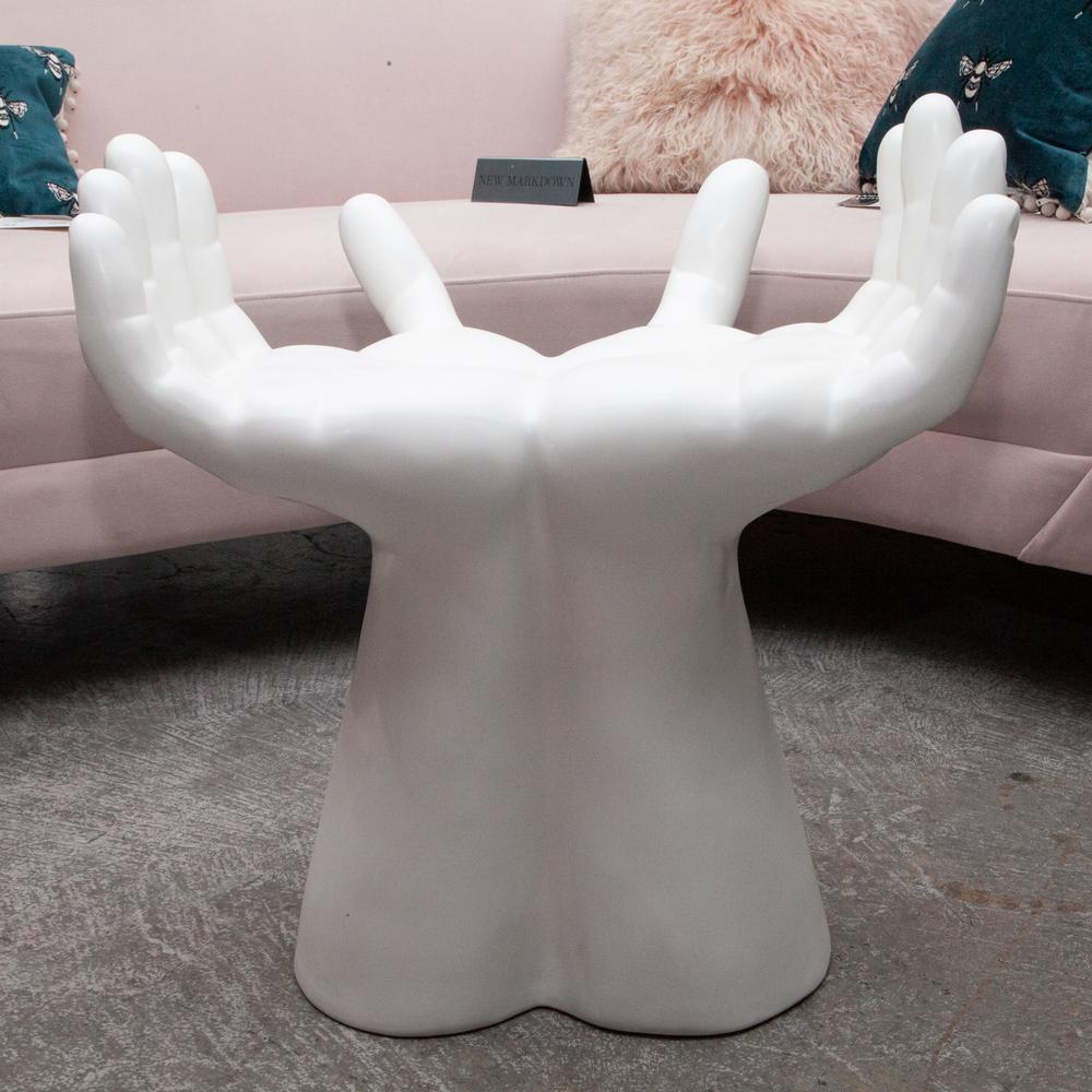 Global Views White Hand Stool
