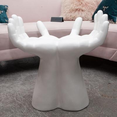 Global Views White Hand Stool