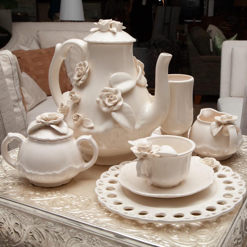 47 Piece Rare Paper Windows Coffee/Tea Set