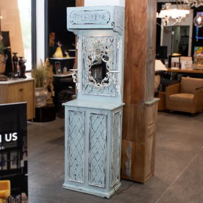 Vintage Phone Booth Blue Hall Tree 