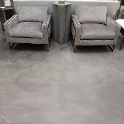 Home Meridian Grey Pair Velvet Accent Chairs 