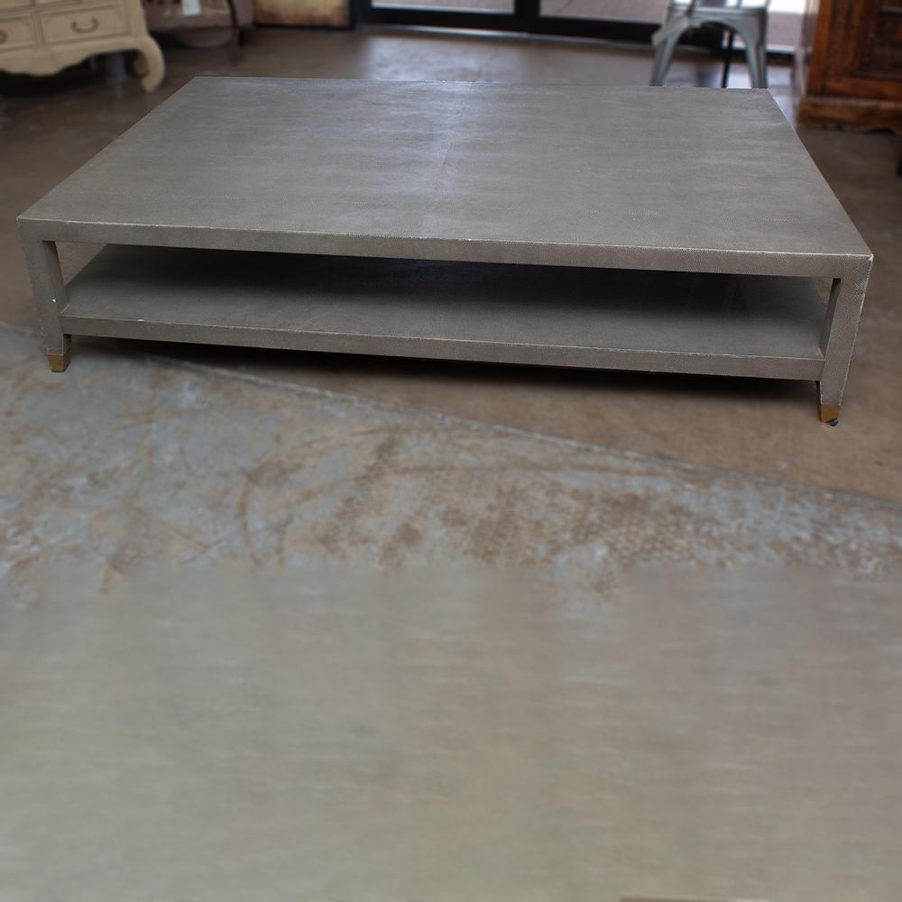 Restoration Hardware Gray Shagreen Coffee Table