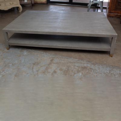 Restoration Hardware Gray Shagreen Coffee Table 