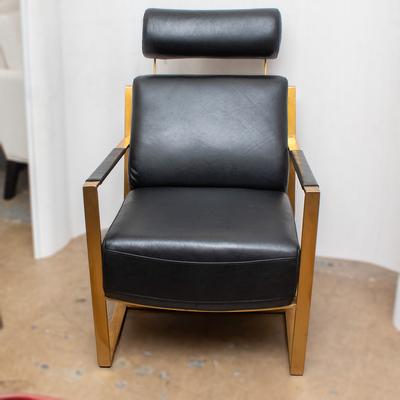 Moes Black Paradiso Leather Club Chair