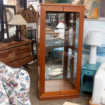 Copenhagen 72' Teak Glass Curio Cabinet 