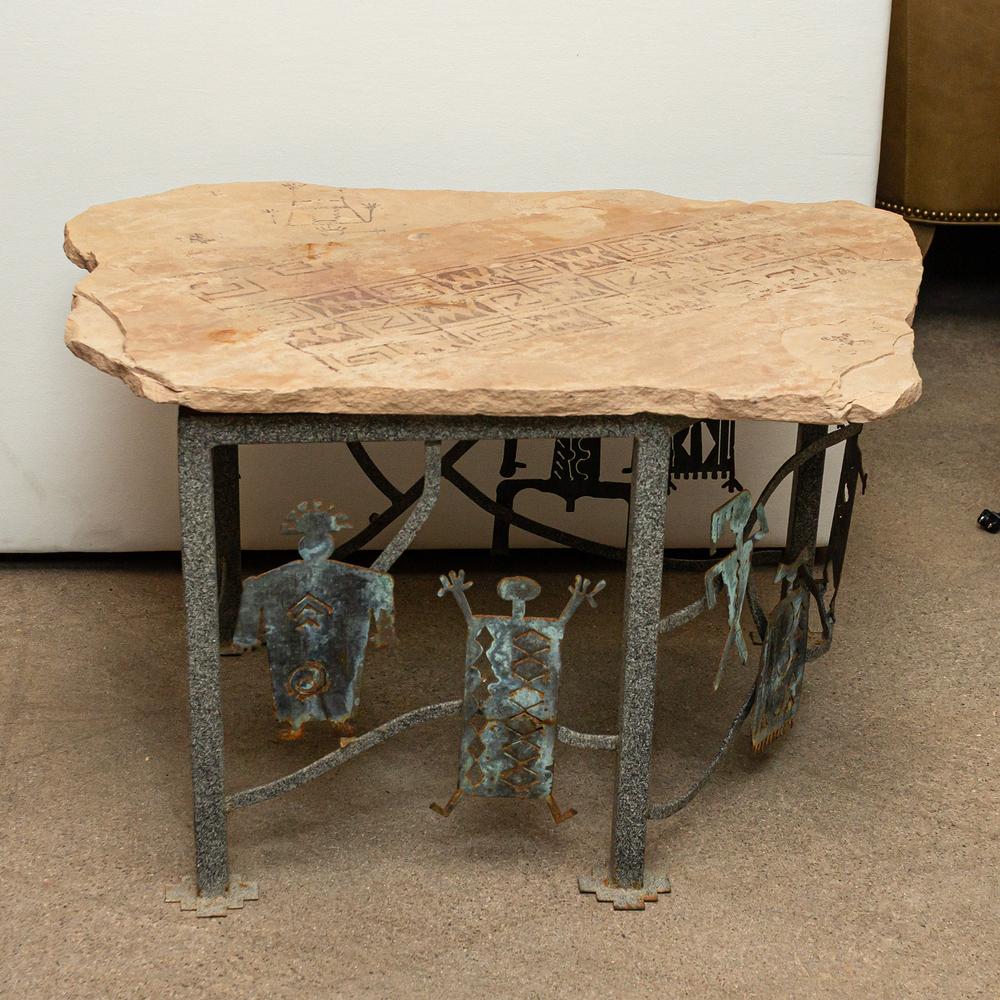 Southwestern Flagstone Top Outdoor Table