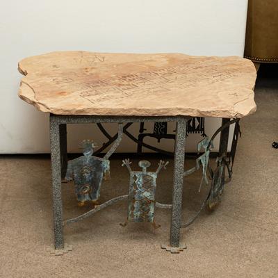 Southwestern Flagstone Top Outdoor Table