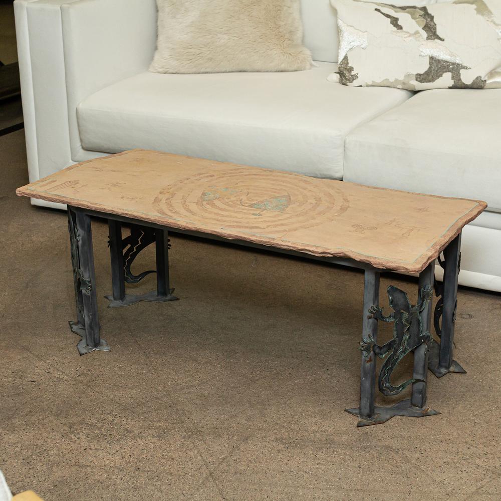 Southwestern Flagstone Top Outdoor Table