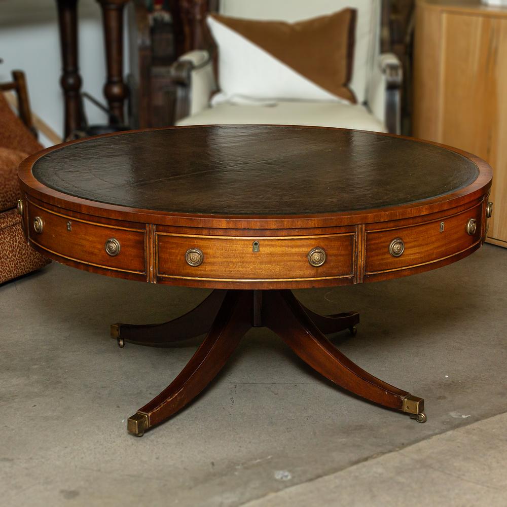 4 Drawer Brown Reprodux Wheeled Coffee Table