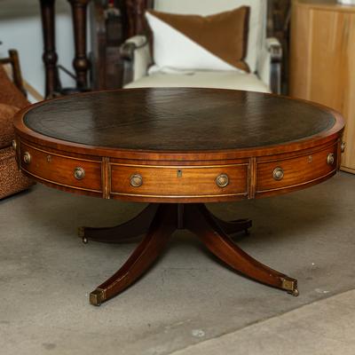 4 Drawer Brown Reprodux Wheeled Coffee Table