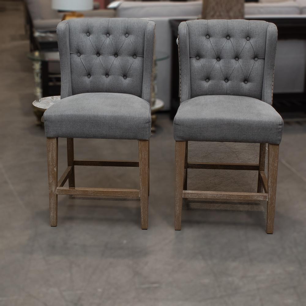 Potato Barn Pair Tufted Back Counter Stools