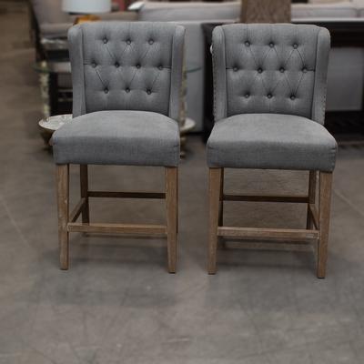 Potato Barn Pair tufted Back Counter Stools 