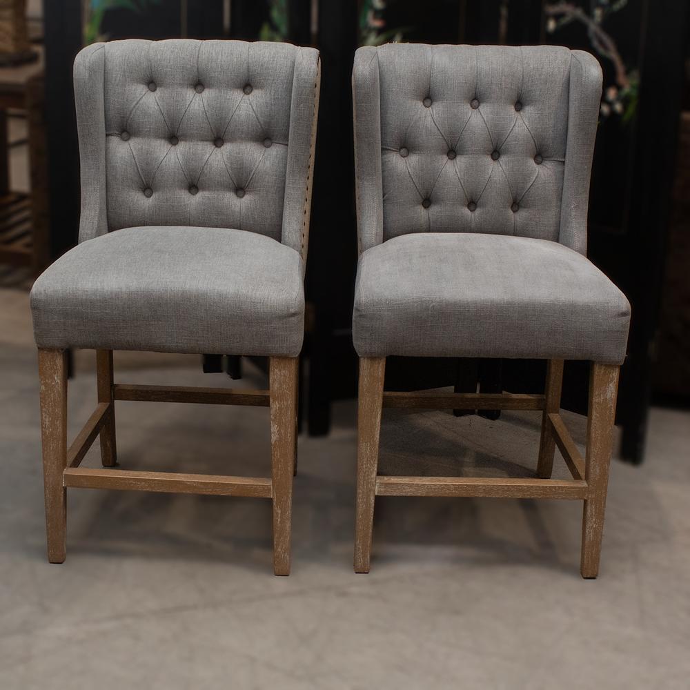 Potato Barn Pair Tufted Back Counter Stools