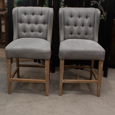 Potato Barn Pair Tufted Back Counter Stools