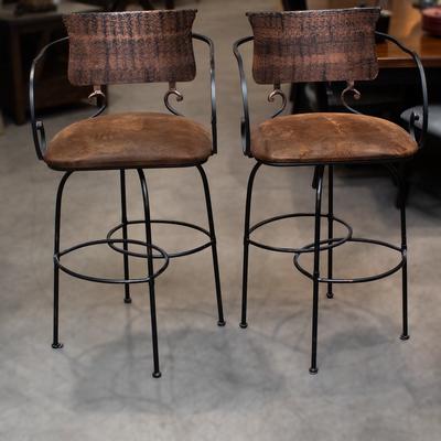 Pair Spanish Style Stools 